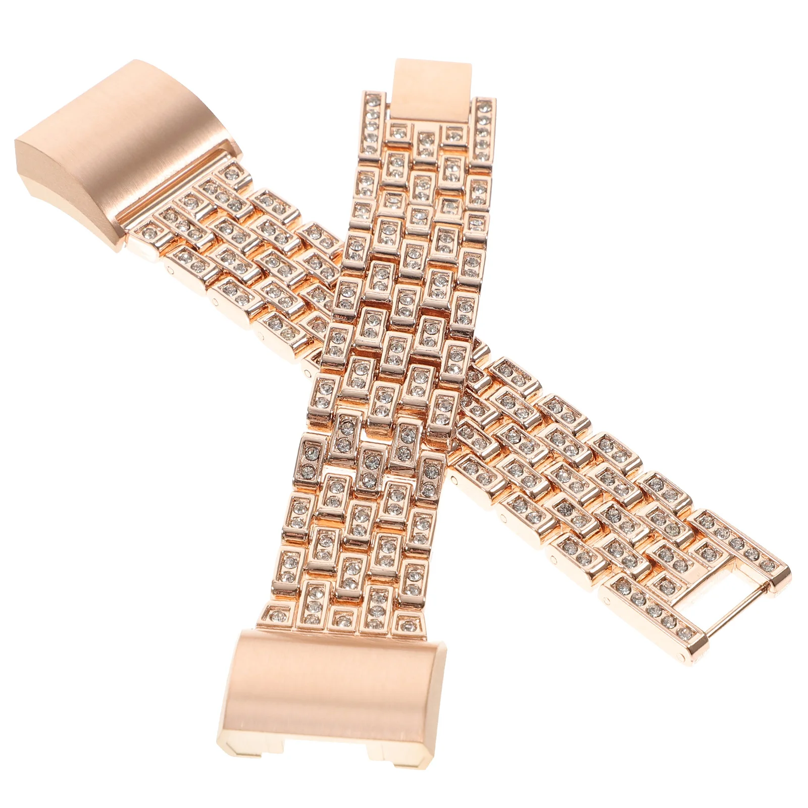 

1Set Metal Bands Compatible Fitbit Charge 2 Stainless Steel Crystal Strap Adjustable Wristband Women Men Rose Gold Watchband