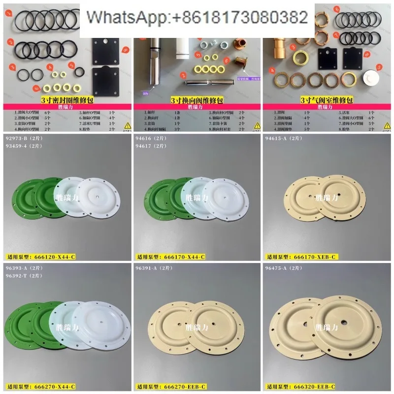 High Wear Resistant Diaphragm Pump Repair Kit 1/1.5/2/3 Inch For BQG Pneumatic Pump Seal Valve Maintenance