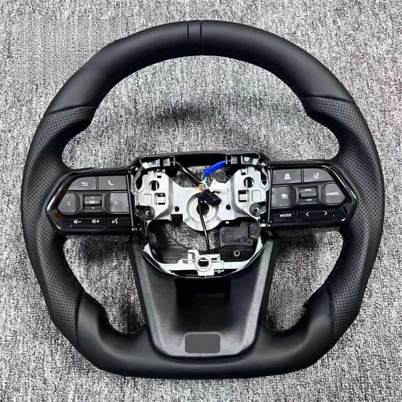 

Factory Direct Leather Car Steering Wheel Sport Black Stitching Suitable LC300 LC79 LC70 Hilux Fortuner