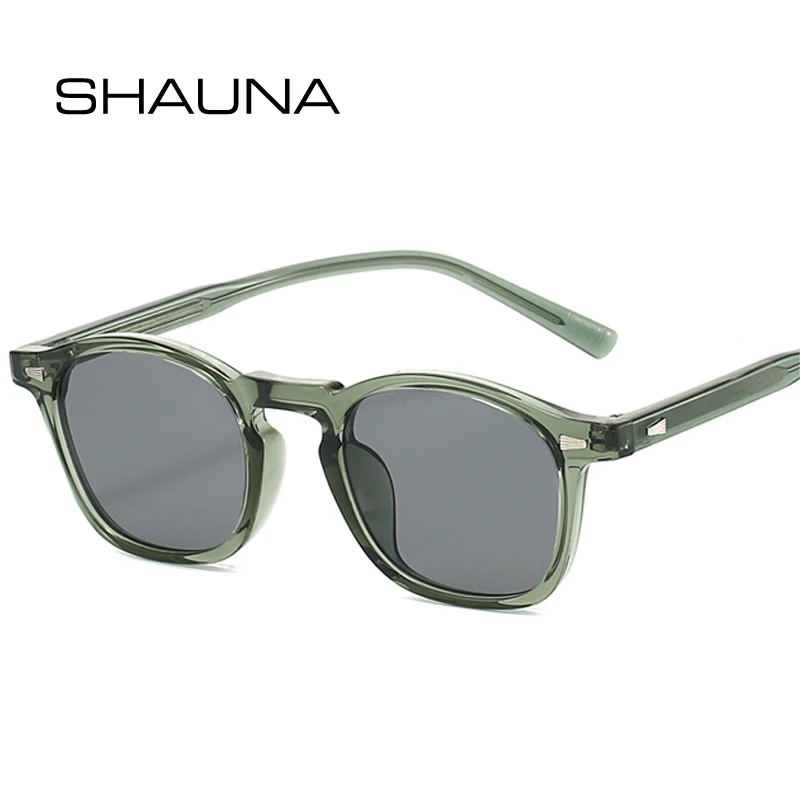 

SHAUNA Retro Square Women Sunglasses Shades UV400 Fashion Trending Rivets Punk Men Sun Glasses