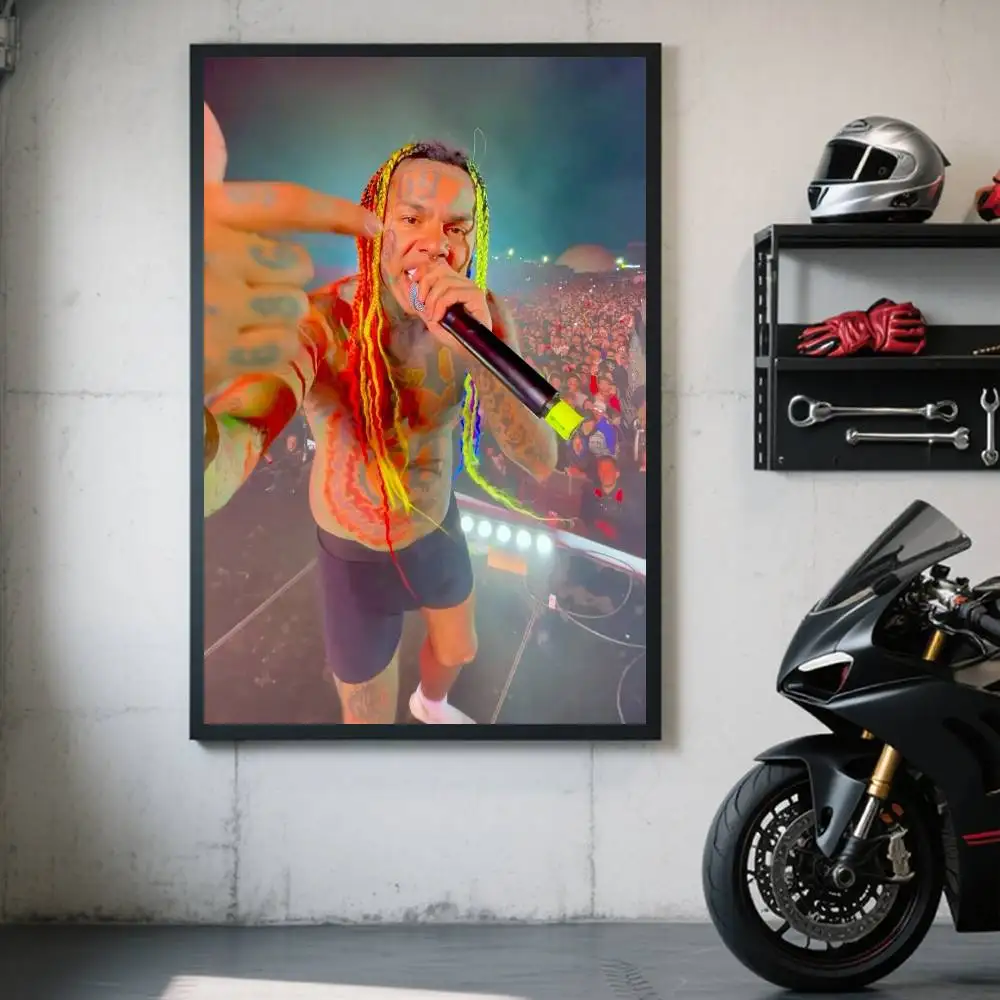 الراب 6-6ix 9-9ine ملصق فني ذاتي اللصق مقاوم للماء ورقة ملصق مقهى بار غرفة جدار ديكور