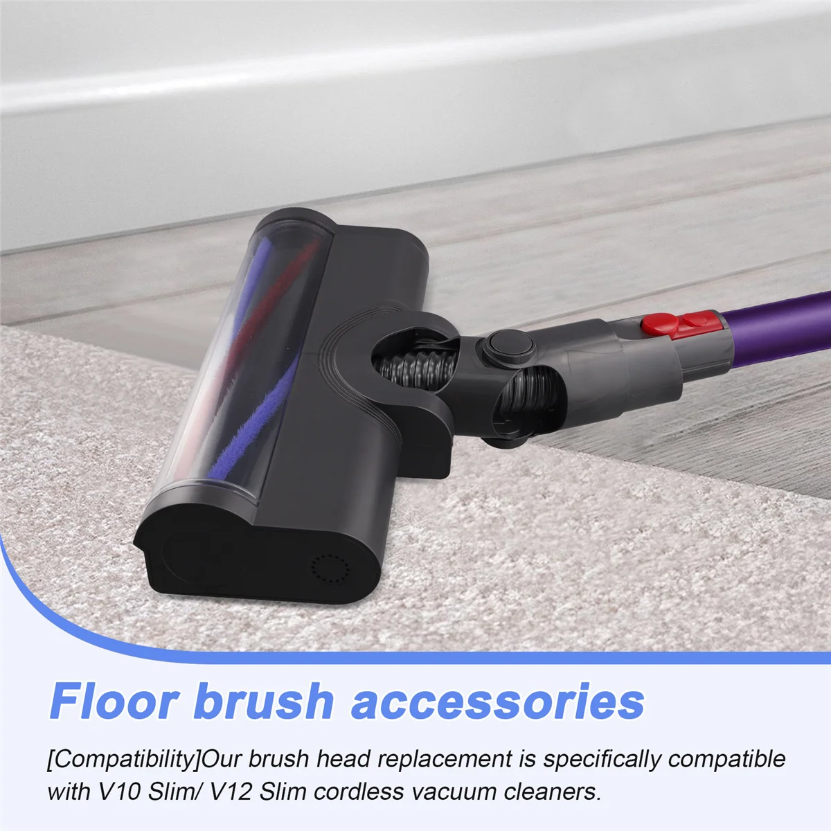 A01M Przystawki próżniowe Elektryczna głowica szczotki podłogowej do odkurzaczy bezprzewodowych Dyson V10 Slim/V12 Slim Głowica szczotki turbiny podłogowej