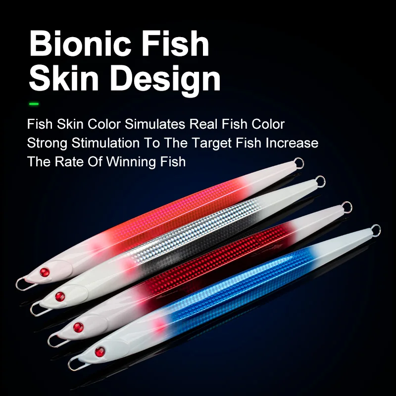 TEASER J107 150G-400G Fast-sinking Iron Plate Boat Fishing High-Antimony Lead Double-Head Luminous Slow-Jig Deep-Sea Bionic Lure view 5