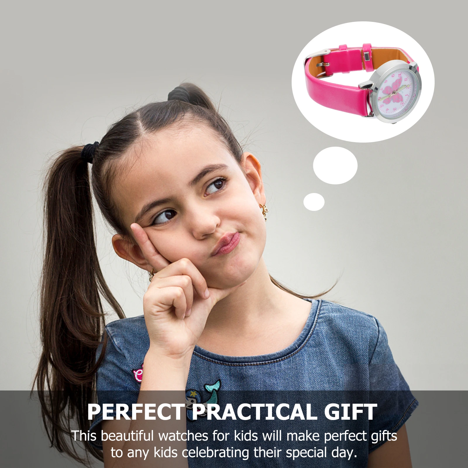 

1 pc Girls Watch Luminous s Wristwatch Cartoon Butterfly Pattern Durable Gift Present For Girls Bright Color Clear
