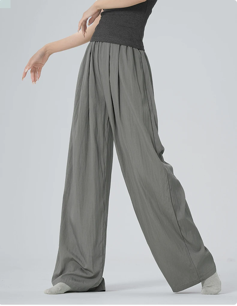Tops de Danza para Mujer, Top de Malla Fruncido con Hombros Descubiertos y Manga Apilada, Pantalones de Ballet de Pierna