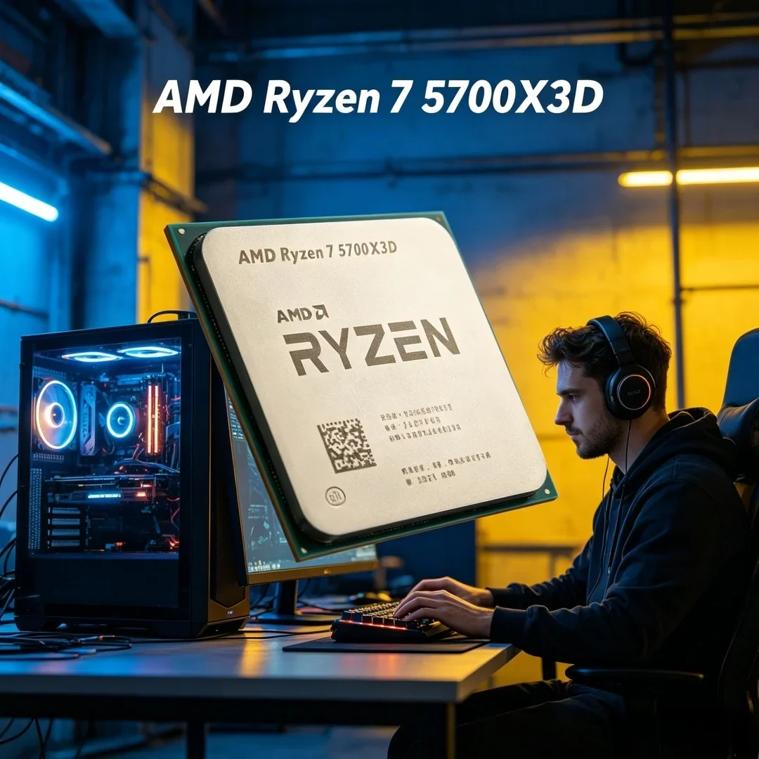 고주파 Ryzen 7 5700X3D 안정적인 작동 8코어16스레드 3-4.1GHz 105W 소켓 AM4 DDR4 데스크탑 프로세서 썸네일 5