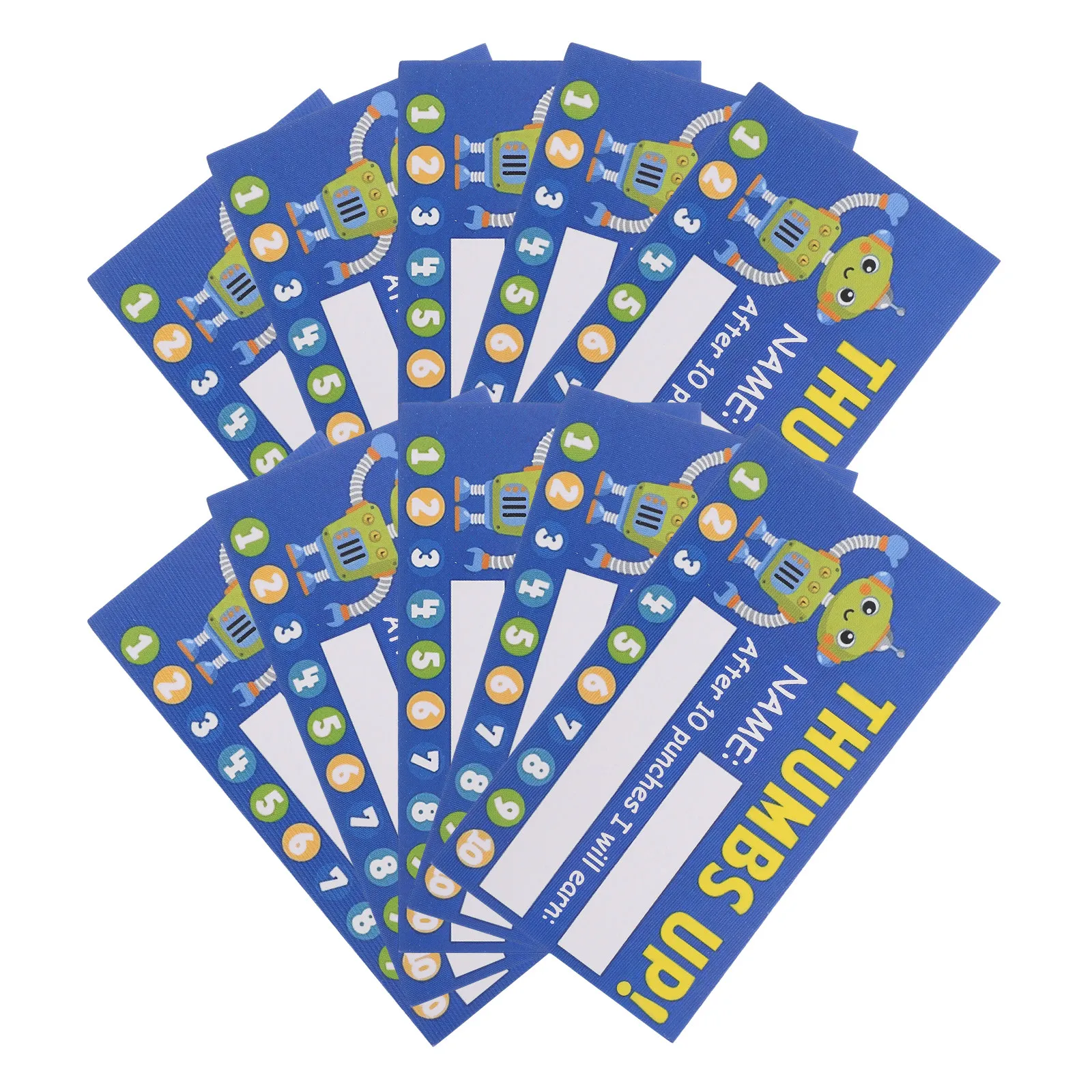 250Pcs Cartoon Punch Cards for Students Classroom Incentive Award Cards Paper Material Motivational Tools