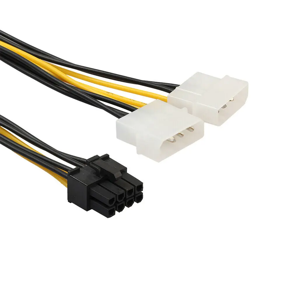 Câble d'alimentation carte graphique 8 broches (6 + 2) PCIe à double Molex 18cm R1964