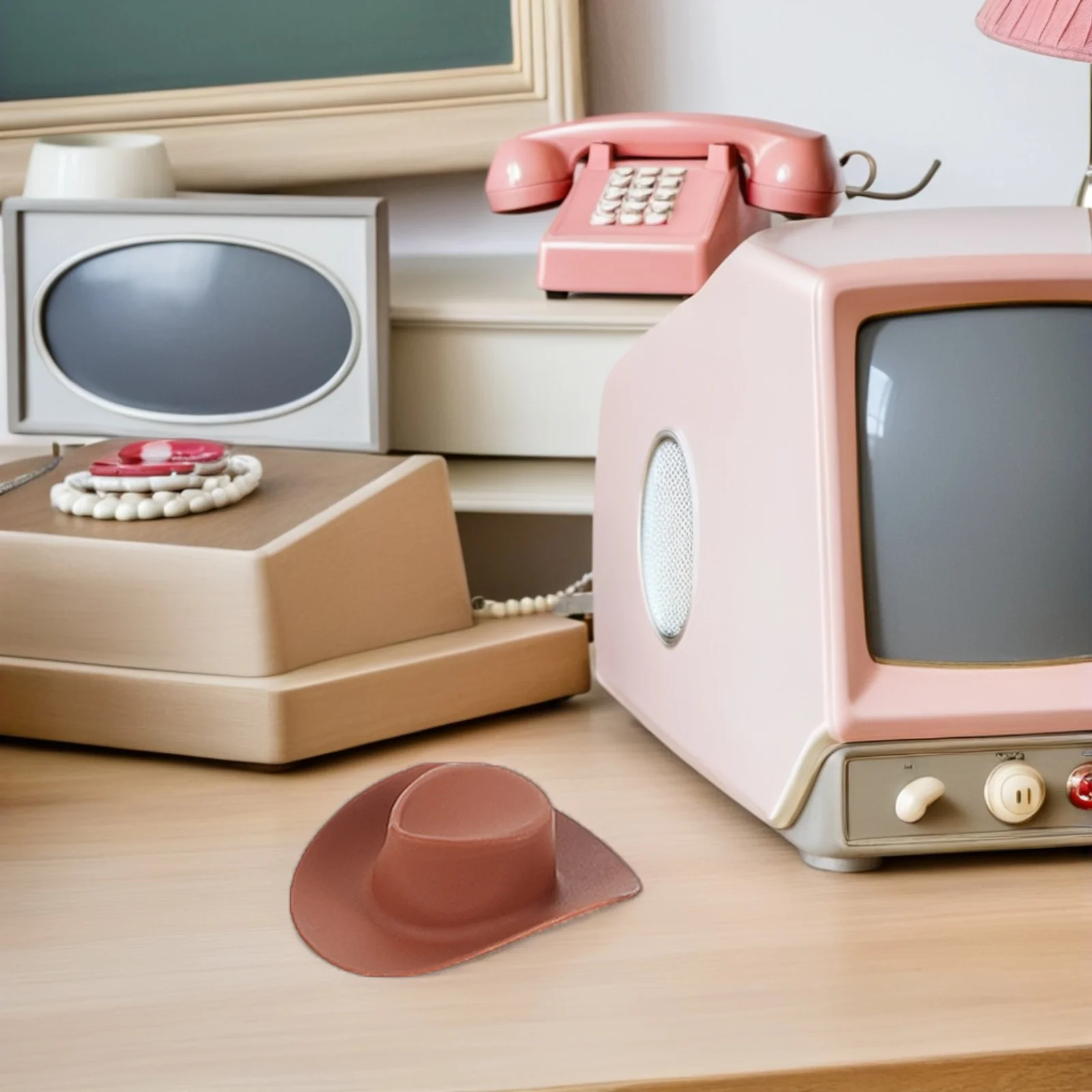 40 szt. Mini kapelusze kowbojskie dla dzieci, małe brązowe kapelusze na dekoracje stołów, imprezy w stylu western, dla małych dzieci i dziewczynki kowbojki.
