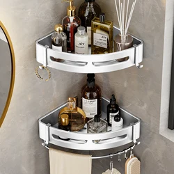 Bathroom Corner Storage Shelves Wall Mounted Rack Shampoo Holder Shower  Basket Organizer Bath Accessories