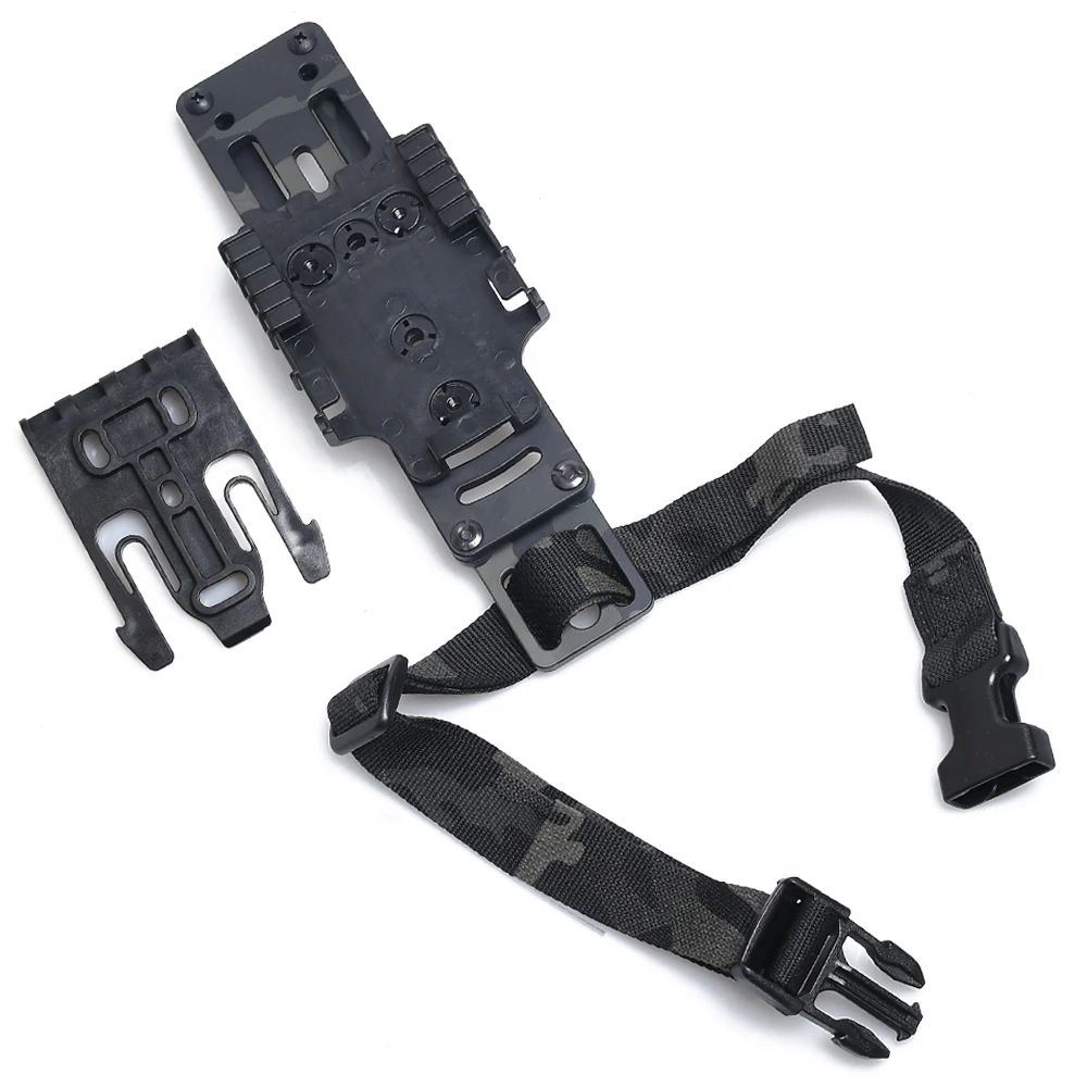 Hunting Holster Drop Leg Band Metal Modular Air Soft Universal Holster Adapter with Tactica QLS Quick Release Platform