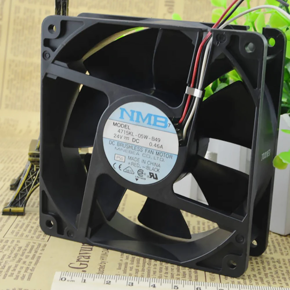 NEW NMB-MAT Minebea 4715KL-05W-B49 12038 24V 0.46A Frequency converter 3PIN cooling fan 120X120X38MM