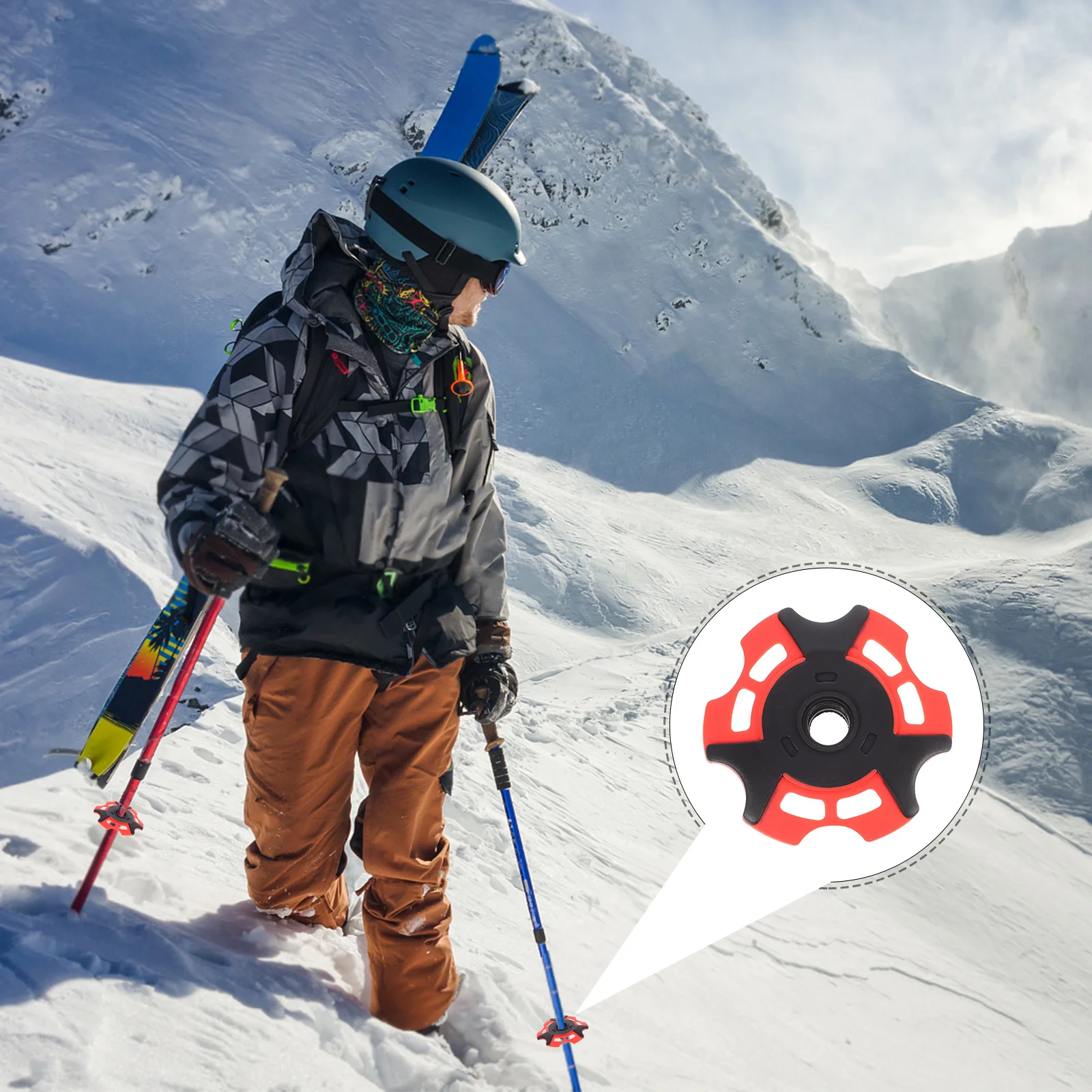 

Mud Pad Snowflake Baskets Plastic Easy Install Keeps Poles Clean Accessory Hiking Trekking Poles