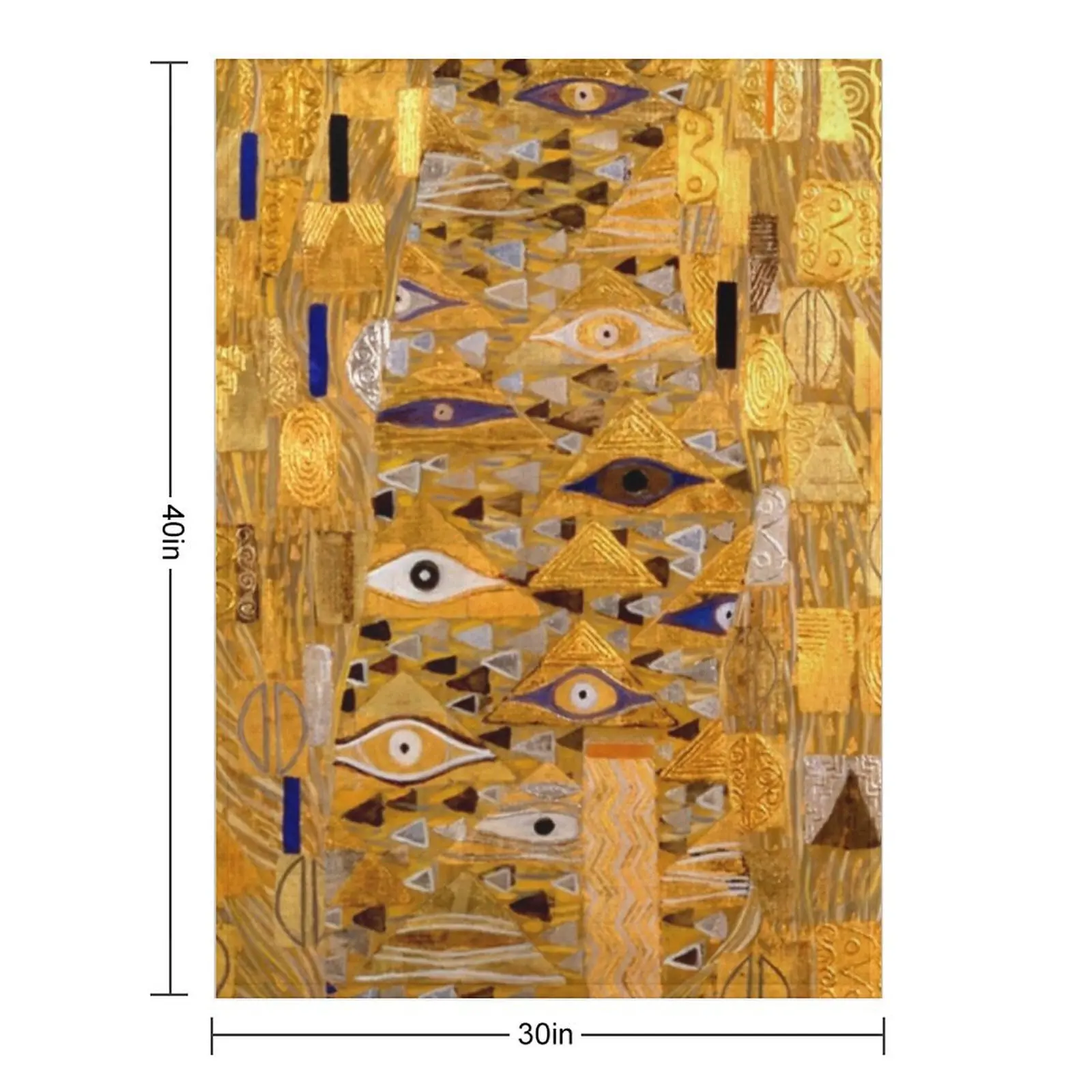 Adele Bloch-Bauer I - Detail by Gustav Klimt Gold Throw Blanket Sofa Throw Flannels Sofa Cute Plaid Blankets