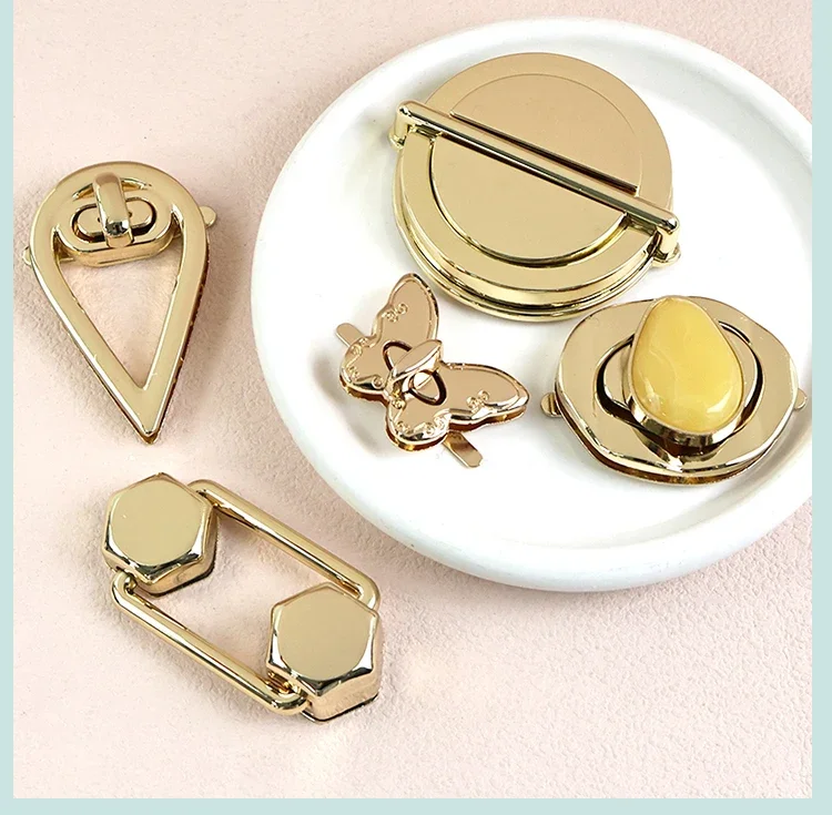 1-3Pcs Deepeel Metal Bag Decor Lock Buckle Women Handbag Closure Latch Purse Turn Twist Locks Snap Clip DIY Hardware Accessories