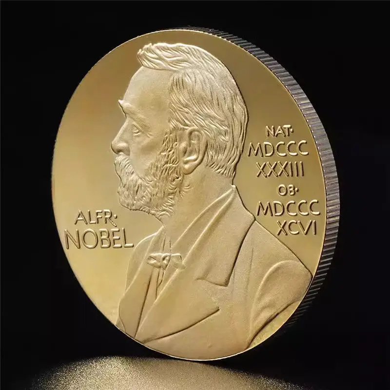Moneda de graduado Nobel Premio Nobel en fisiología o medicina Recuerdo chapado en oro Decoración del hogar