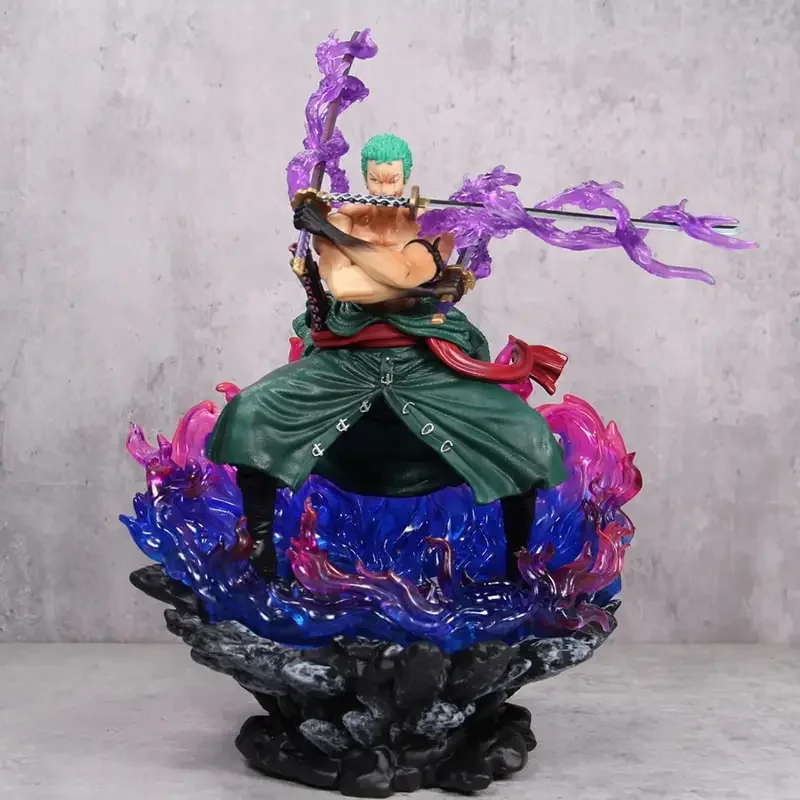 

30cm One Piece GK Roronoa Zoro Anime Action Figure Santoryu Three Knives Flow Ashura Manga Statue Decor Collectible Model Toy