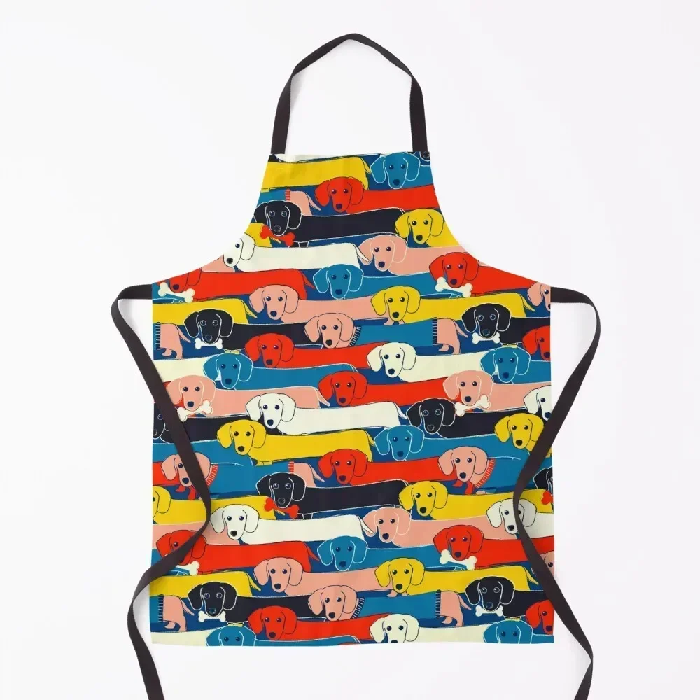 

COLORED CUTE DOGS PATTERN 2 Apron Kitchen Special Accessories Sexy For Woman Camping Apron