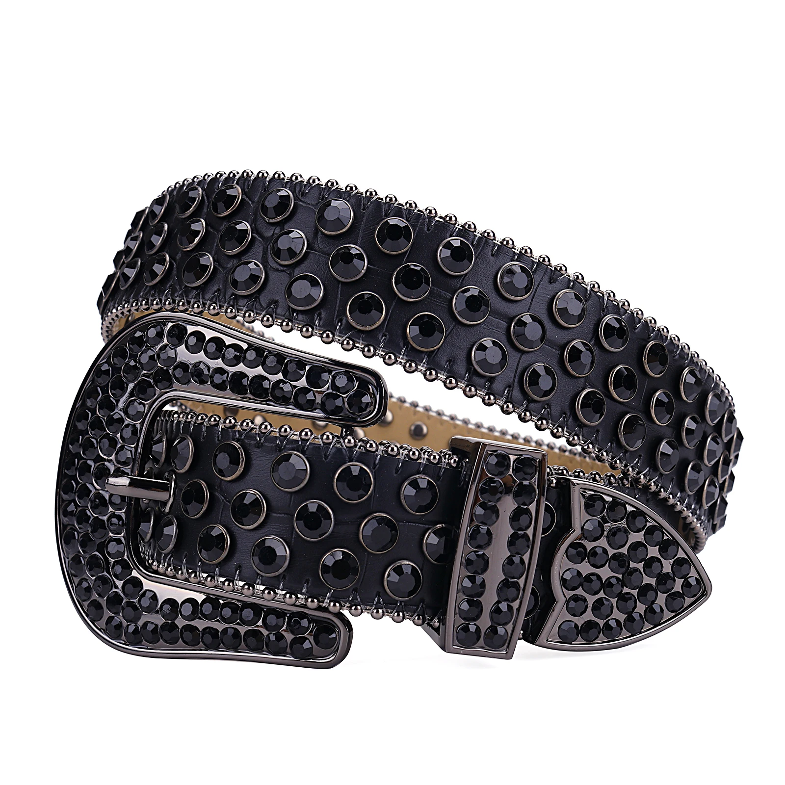 

Vintage Rhinestones Belt Western Luxury Strap Studded Belt Leather Belts For Men Women Cinto De Strass Cinturones Para Mujer