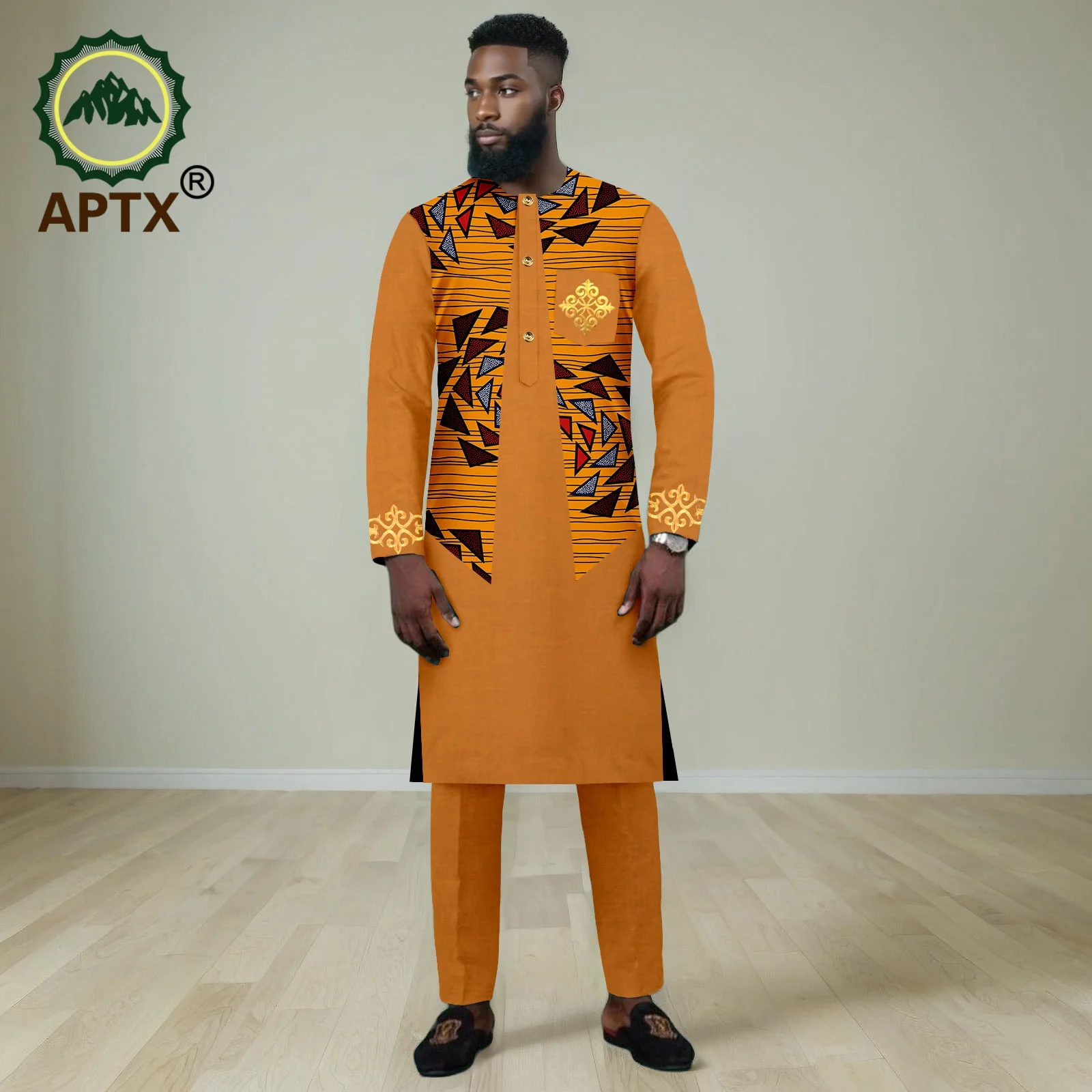 Men's Modern Long Muslim Islamic Sleeve round Neck Prayer Eid Robe African Embroidered Jubba Thobe Fashion Clothing