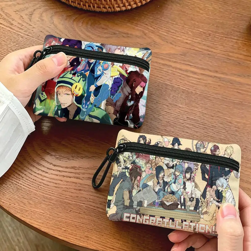 BL Game Dramatical Murder Lightweight Oxford Fabric Coin Purse Carabiner Hook Design Mini Card Key Organizer Bag