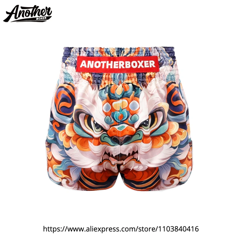 

Шорты для тайского бокса для мужчин и женщин, высококачественные шорты для бокса в тренажерном зале, кикбоксинга, шорты для бокса с изображением льва и животных, сублимированные шорты для ММА, BJJ