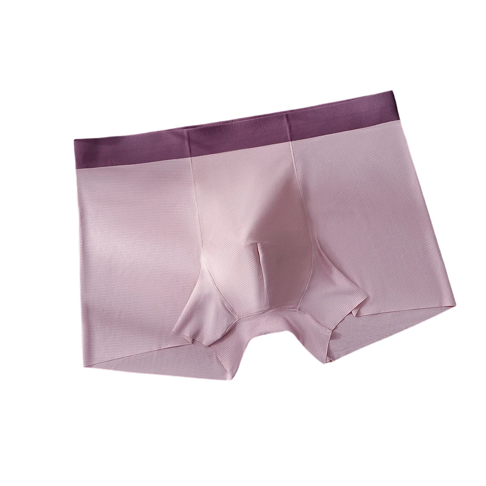 

Men Seamless Thin Trunks Ice Silk Underwear Seamless Panties 3D Bulge Pouch Briefs Boxer Shorts Lingerie Ultra Hot Underpants