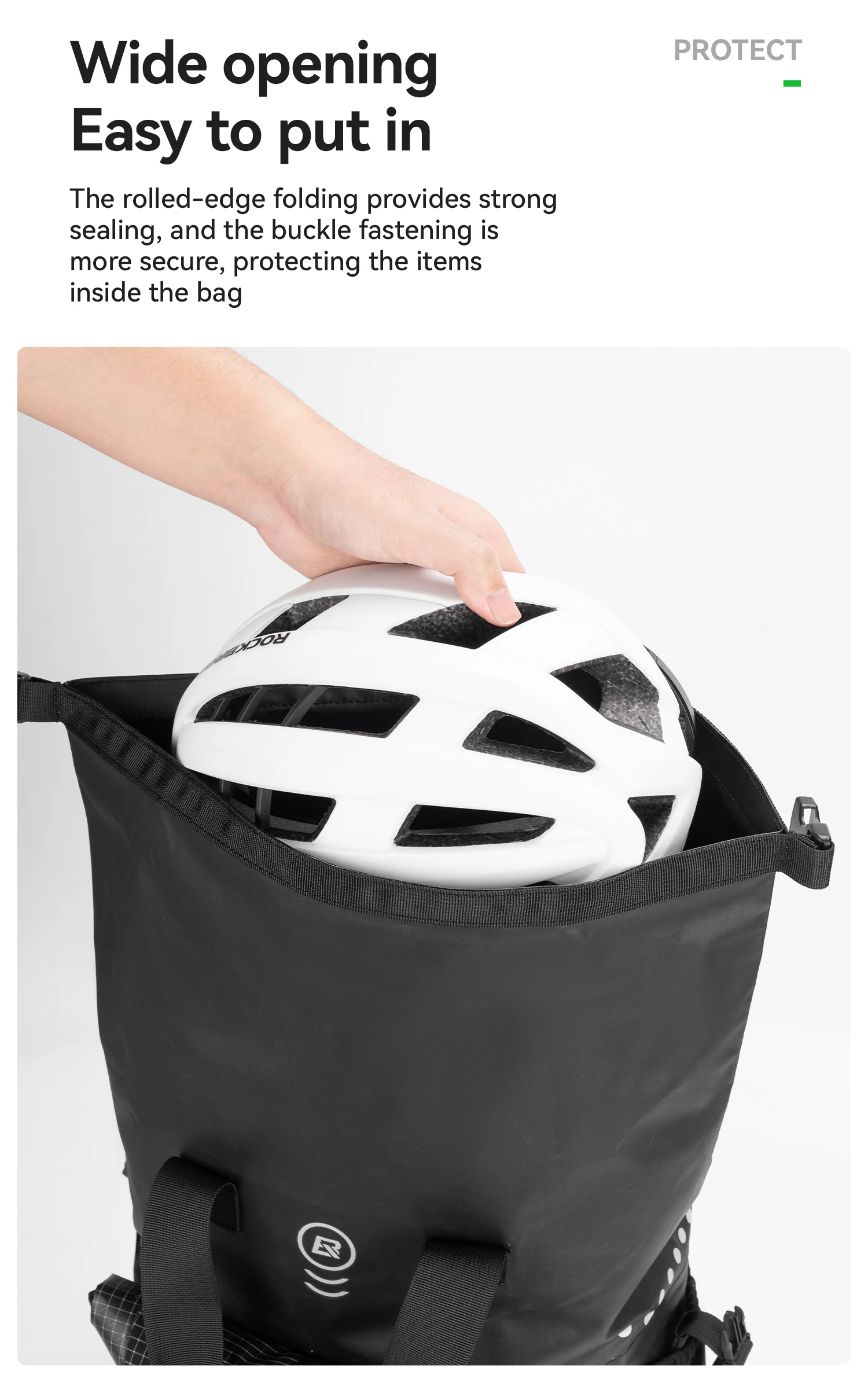 ROCKBROS Bike Front Bag 18L Capacity Quick Install Folding Bike Handlebar Bag with Shoulder Strap Multifunctional Cycling Bag