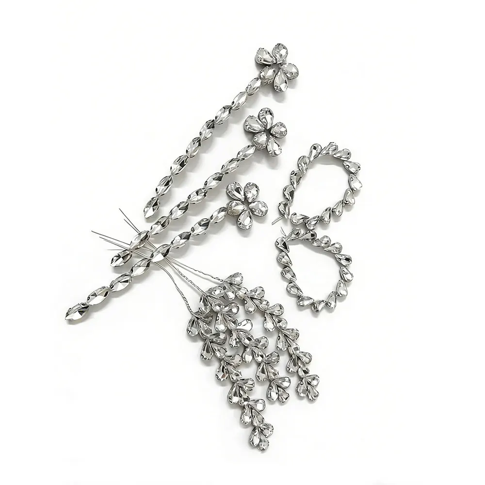 Sparkly Rhinestone Iron On Patches - for Wedding Dress DIY, Easy Apply Sew On Embellishment for Clothing Craft Party Decor