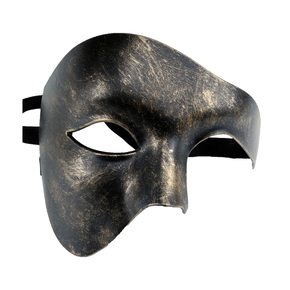 Stylish Face Mask For Masquerade Parties And Festivals Light-weight Half Face Masquerade Masks Black brushed gold