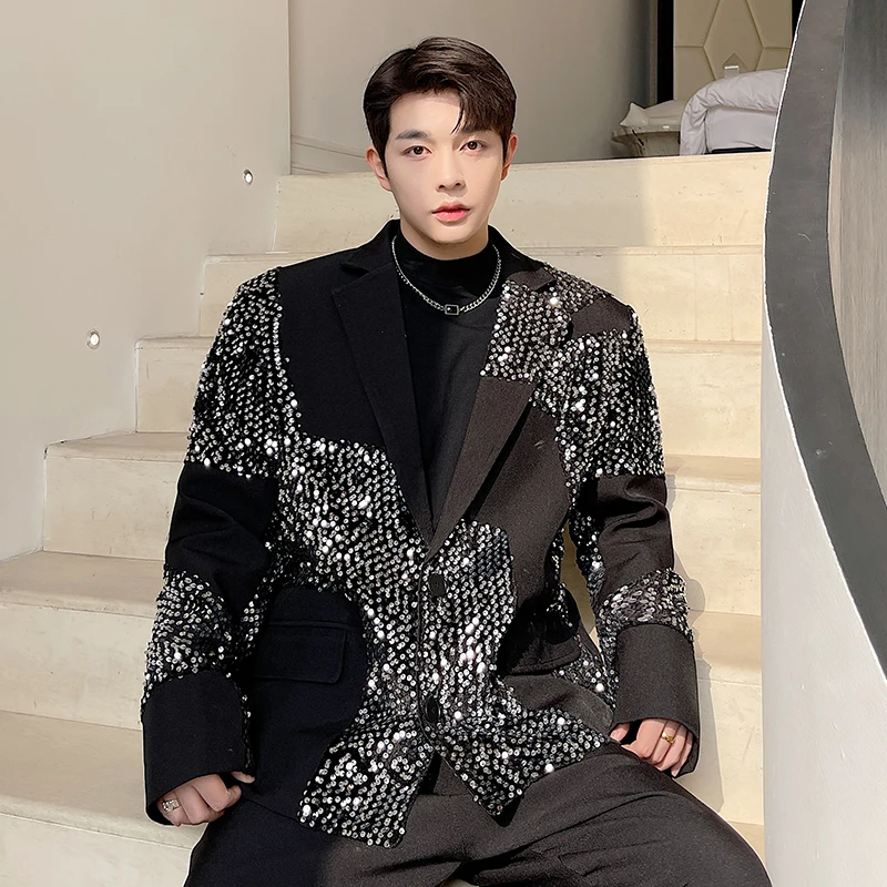 

Мужской костюм Jaet Personali с бисерной вышивкой, высококачественный, в корейском стиле, модный дизайн Hairdrer, повседневная верхняя одежда с длинными рукавами