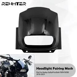 Motorcycle Headlight Fairing Cover Gloss Black ABS Front Headlamp Windscreen For Harley Softail Fat Bob FXFBS FXFB 2018-2023 22
