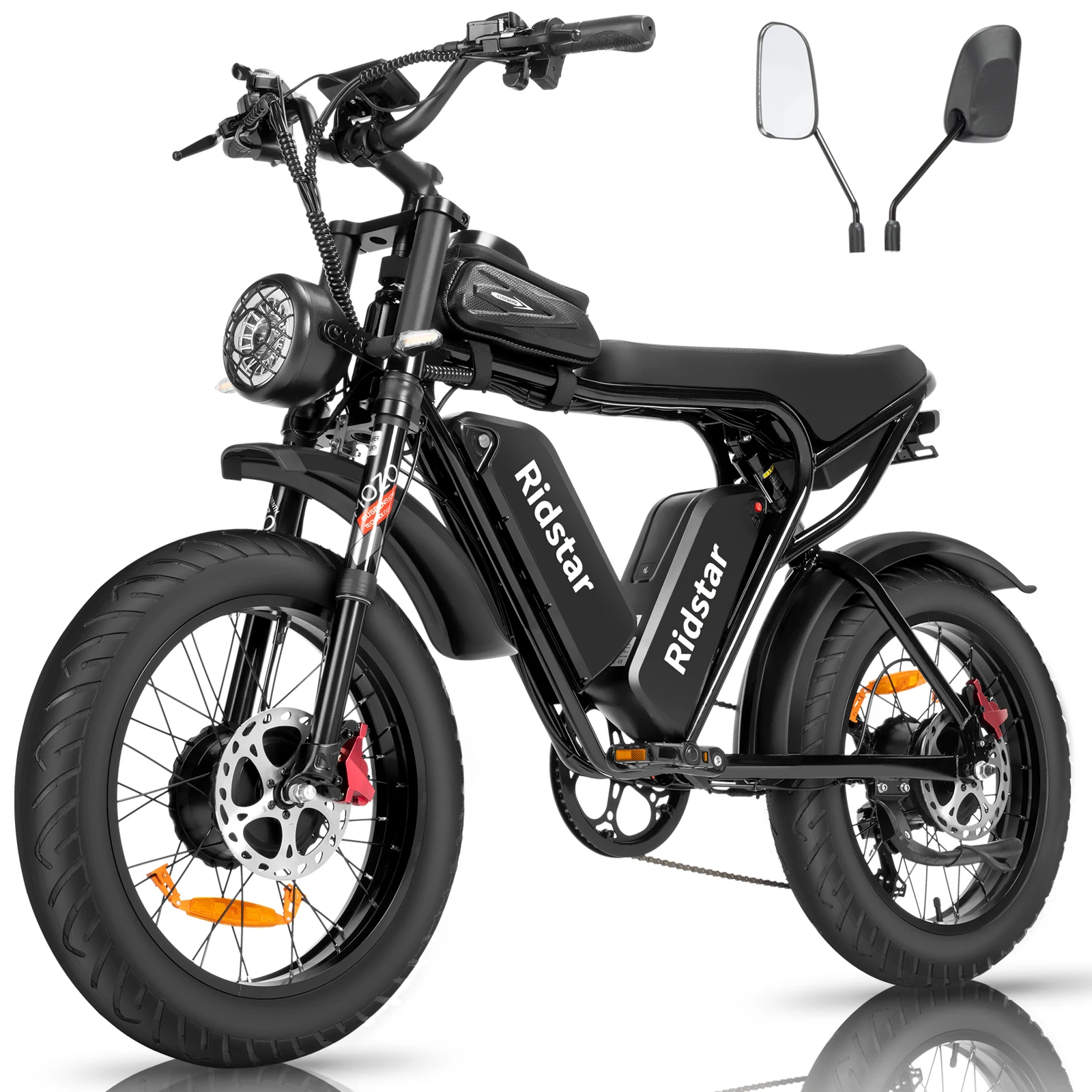 Ridstar Q20 Pro Off-road Electric Bike 20*4 Inch Fat Tire 2*1000W Motor 52V 20AH Dual Battery 34mph Max Speed 180miles Max Ran