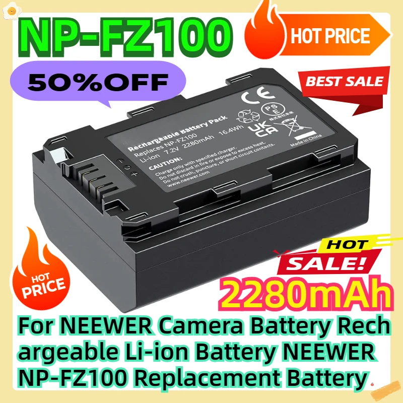 

For NEEWER Camera Battery Rechargeable Li-ion Battery 2280mAh NEEWER NP-FZ100 Replacement Battery