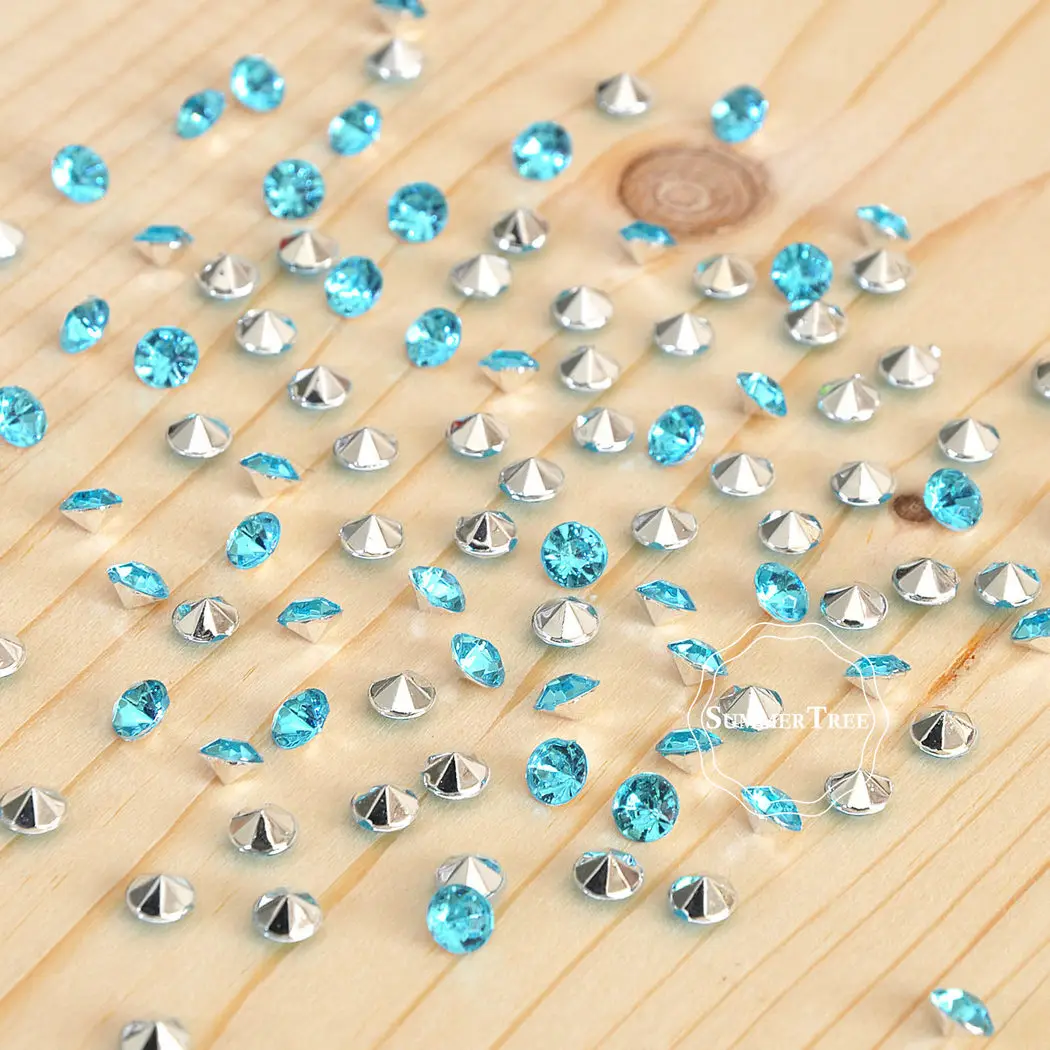 1000pcs/pack Artificial Diamond Confetti Crystal Table Scatter Bridal Shower Wedding Party Decoration 4.5mm 1/3Carat