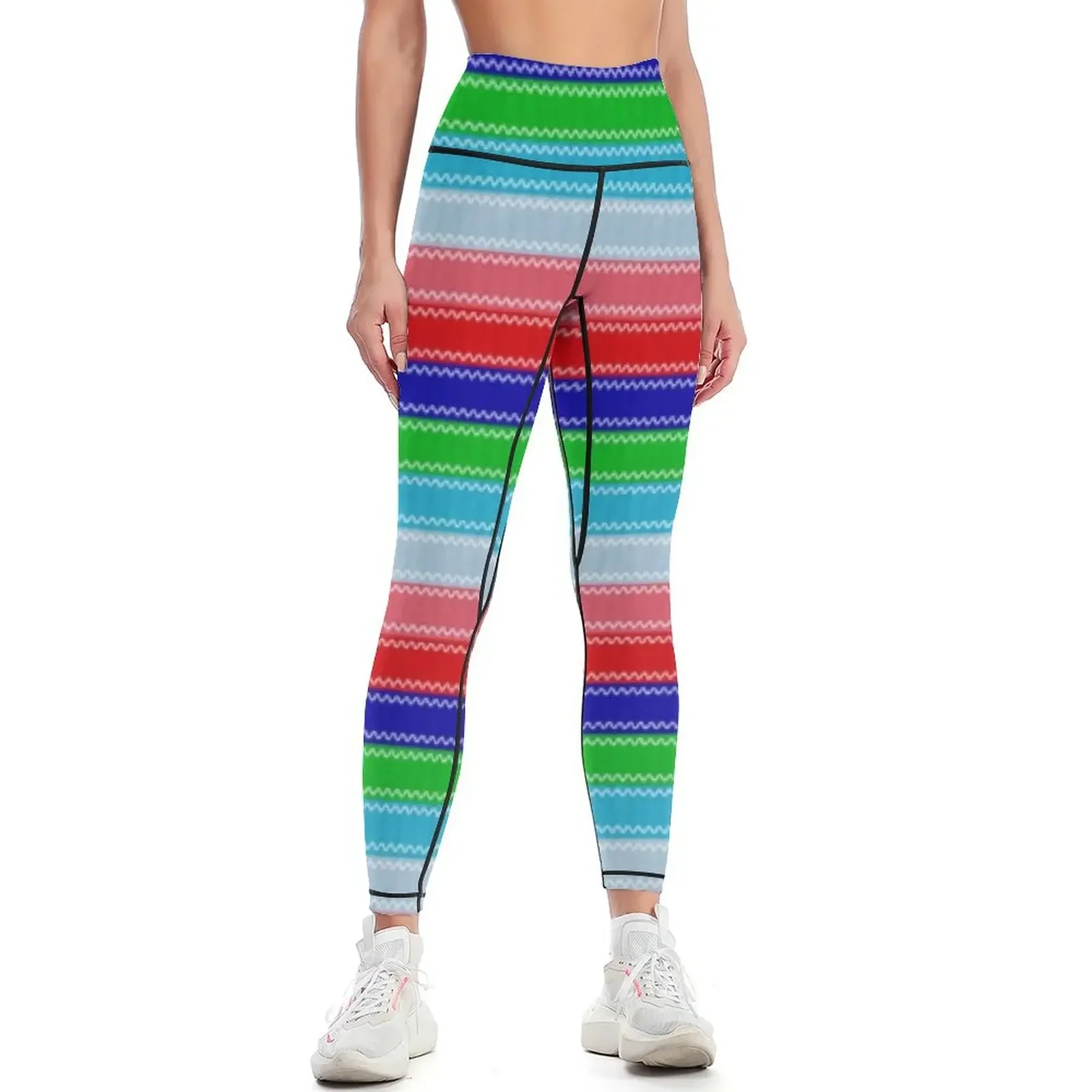 

chucky striped | chucky doll pattern | halloween special rainbow patterns Leggings Sports pants for Womens Leggings