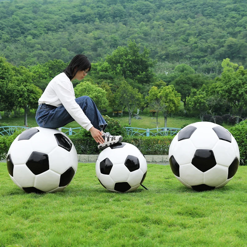 

Simulation football tennis golf fiberglass sculpture campus stadium lawn landscape ornament