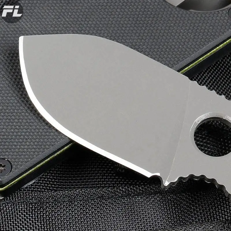 Mini cuchillo de hoja fija para exteriores, cuchillo recto multifunción, llavero de tarjeta de succión, cuchillo de bolsillo Edc para hombres