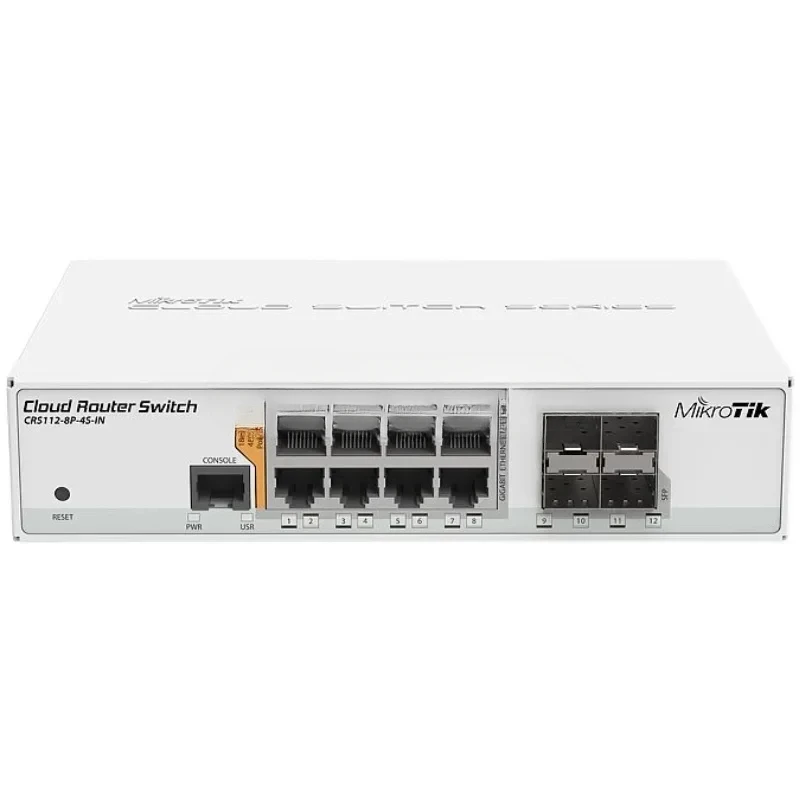 CRS112-8P-4S-IN Full Gigabit Eight Electrical Ports Four Optical Ports Gigabit Switch Desktop Version 90% New