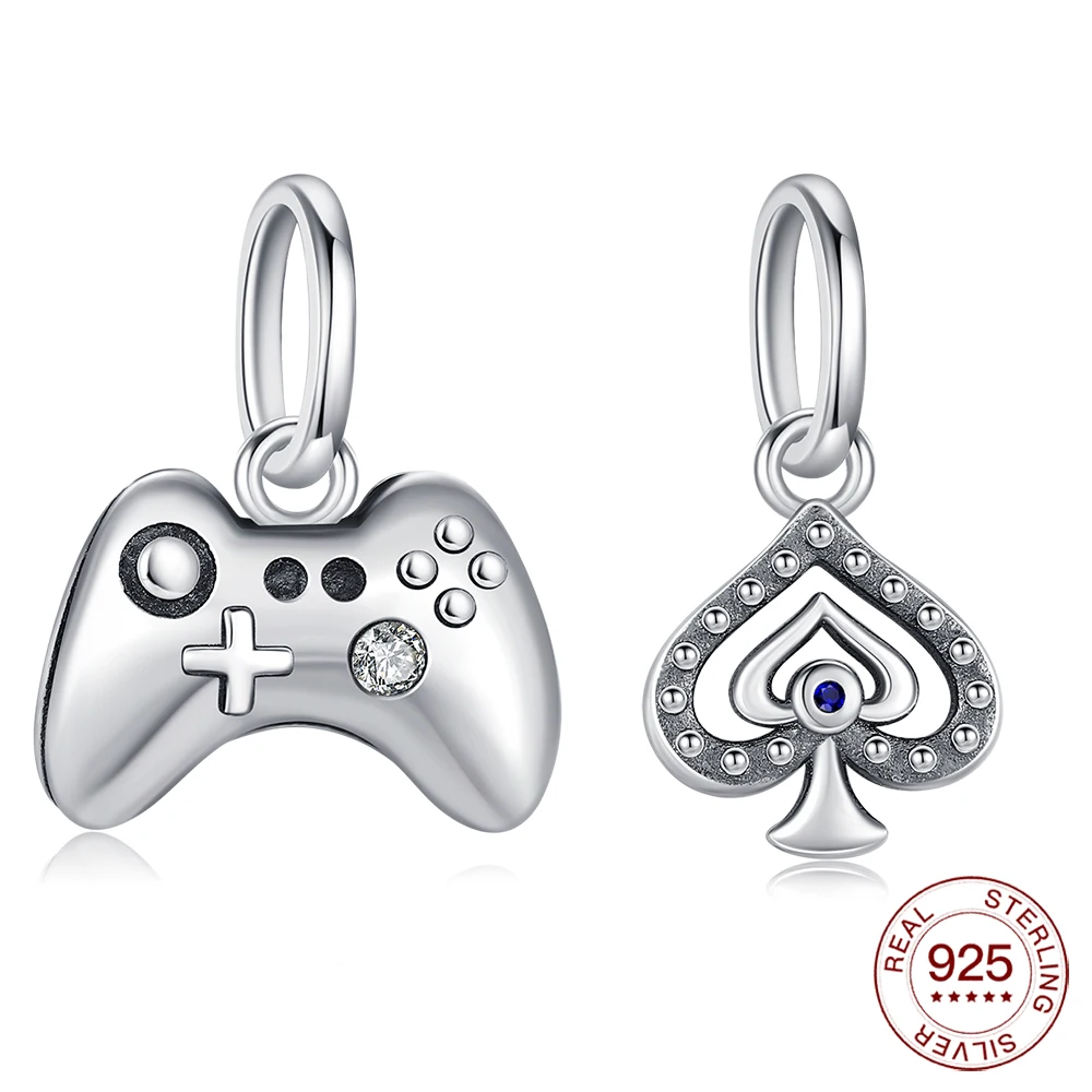 

Очаровательный игровой контроллер из стерлингового серебра 925 пробы, оригинальные подвески для изготовления ювелирных изделий, классические браслеты, женская повседневная одежда, подарки на день матери