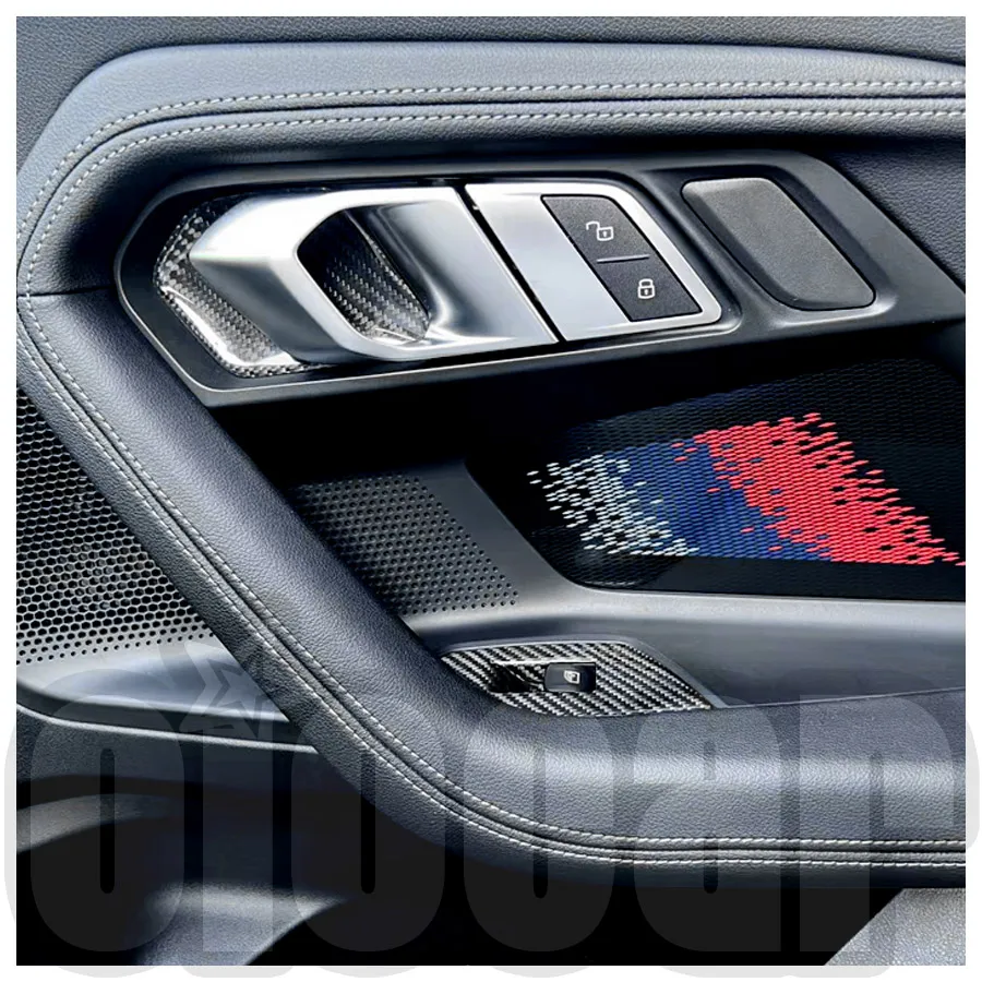 

OiOMOTORS Pre-preg Dry Carbon Door Handle and Window Button Panel Trims Cover for BMW G87 M2 G42 Series