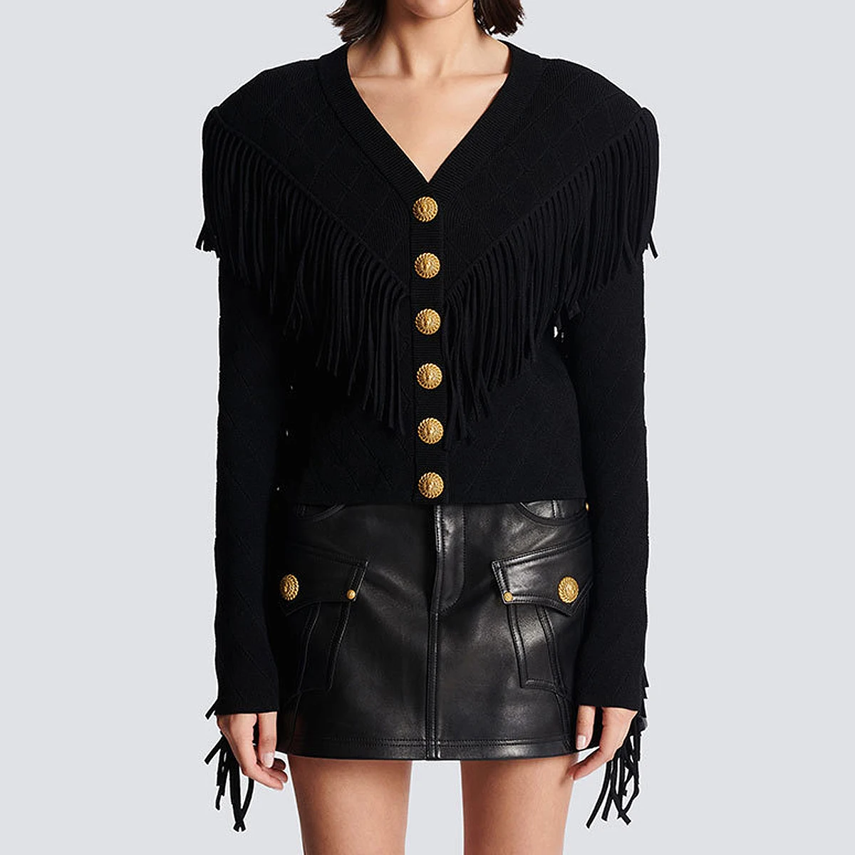 High-end Spot 2024 Spring And Autumn New High-quality Knitwear Long Sleeve V-neck Tassel Cardigan Top Woolen Jacket