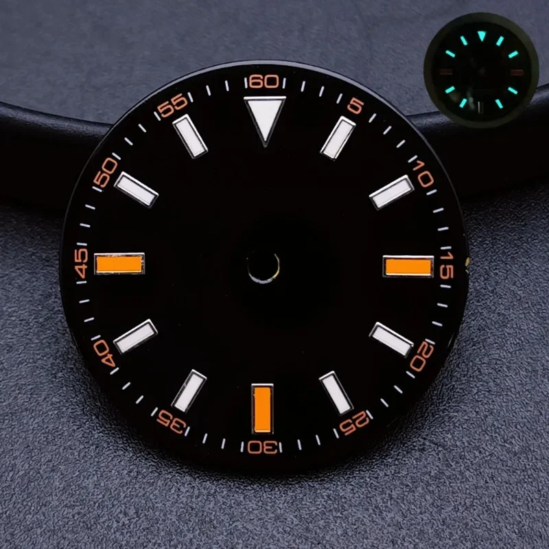 28,5 мм NH35 циферблат с сеткой, магнитный бревенчатый светящийся циферблат, подходит для NH35/8215/2824, механический механизм, аксессуары для часов на заказ, новинка