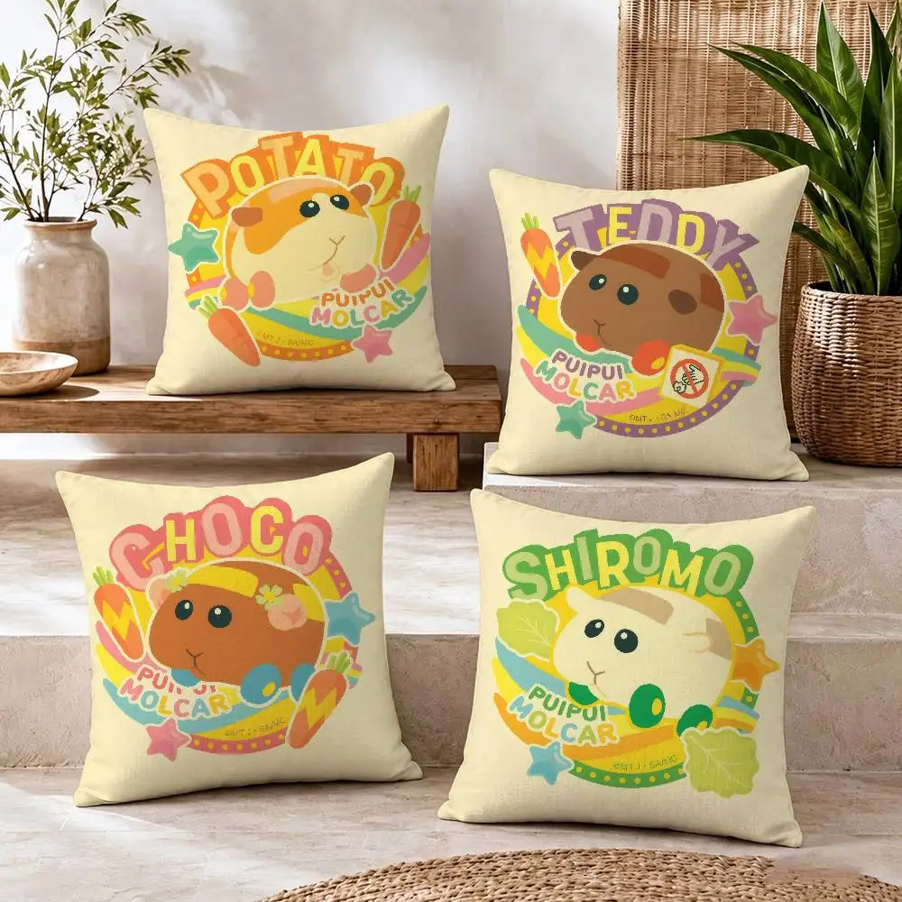 Anime Pui Pui Molcar   Cushion Cover Inches Farmhouse Decor Home Throw Pillow Covers for Couch Decorations