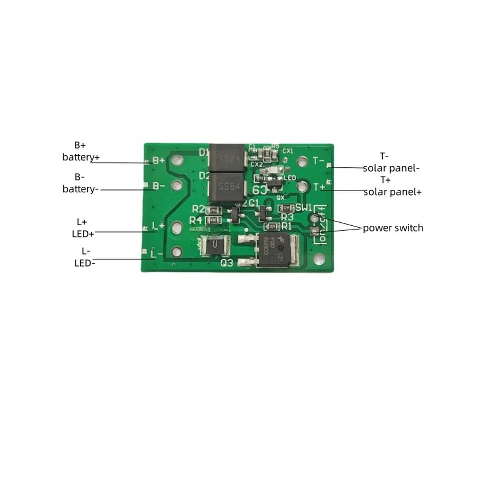 3.2V 3.7V 6.4V 7.4V 11.1V Solar Light Control Circuit Board for Garden Lamp Supporting Input Up to 5A and Discharge Up to 3A