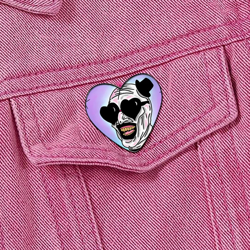 Art the clown terrifier pin Funny Brooches Shirt Lapel Cute Badge Cartoon Jewelry Gift for Lover Girl Friends