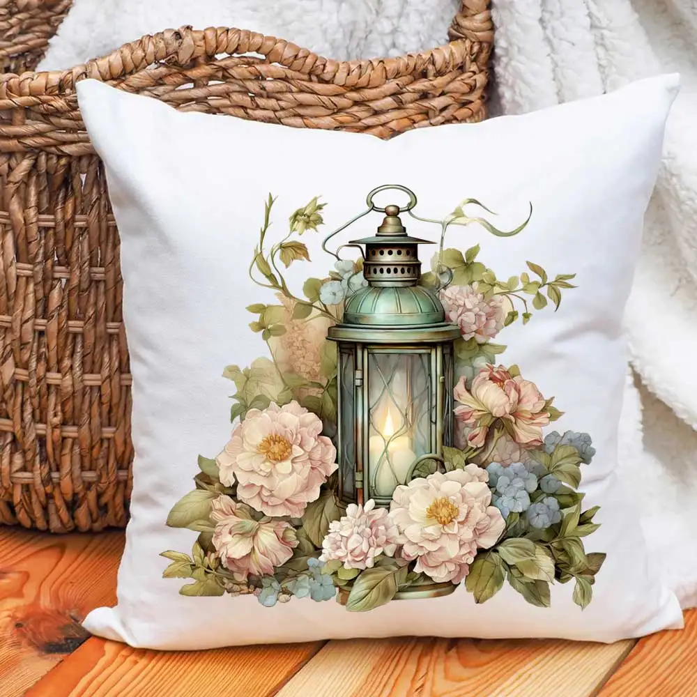 Floral Lantern Iron-on Transfer For Clothing DIY A-Level Washable T-shirts Thermal Stickers Retro Chic Design Patches Appliqued