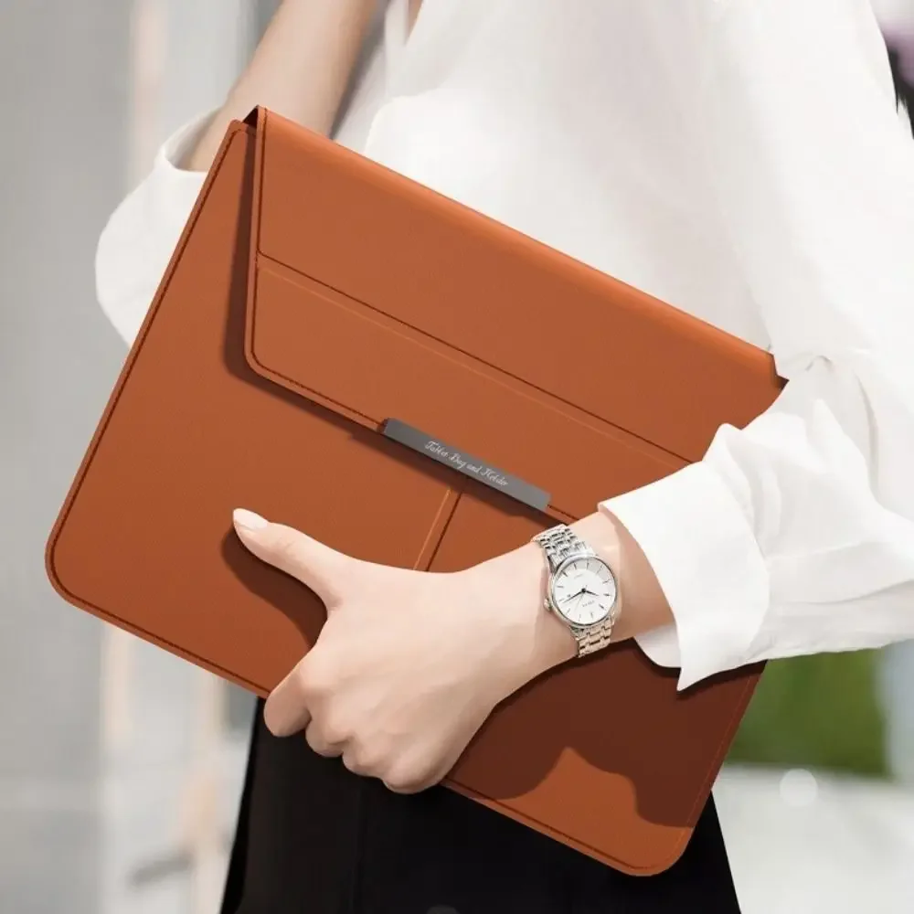 

13-14/15-16 Inch Laptop Sleeve Holder with Stand Multifunction Carrying Pouch Foldable Leather Leather Pouch for Macbook Air