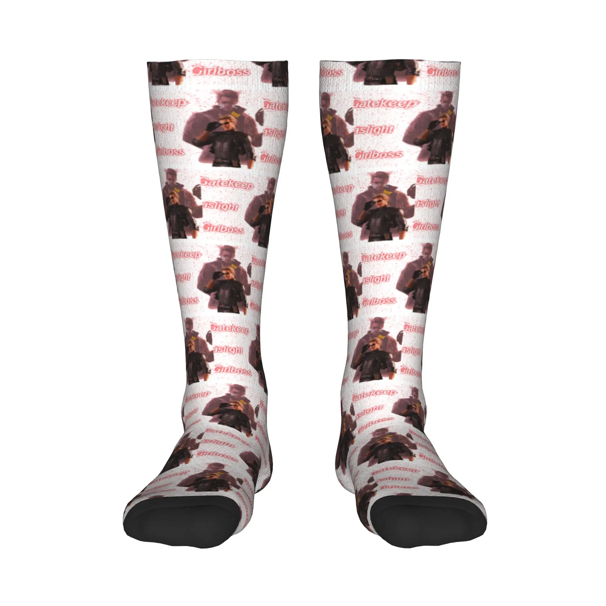 

Чулки для экипажа, носки Albert Wesker Gaslight Gatekeep Girlboss, повседневные длинные носки в стиле Харадзюку в стиле хип-хоп, аксессуары для мужчин и женщин, подарки