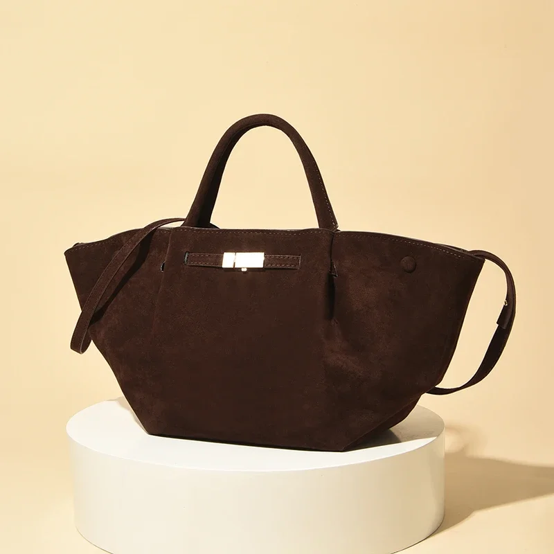 Luxuriöse Damen-Handtasche im Premium-Design aus PU & Wildlederimitat, elegante Umhängetasche mit Henkel, große Kapazität – Detail 15